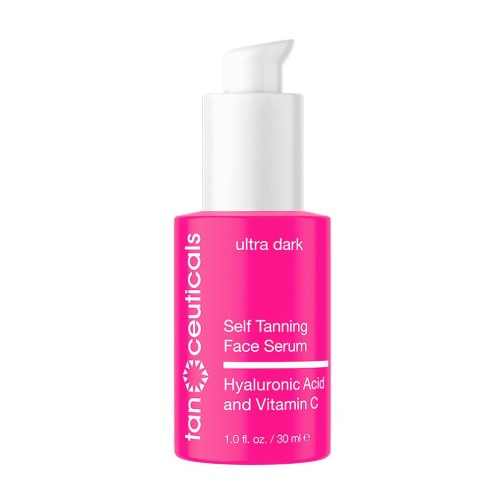 Tanceuticals Self Tanning Face Serum - Color-Correcting and Hydrating with Vitamin C & Hyaluronic - Facial Self Tanner for Natural Looking & Long