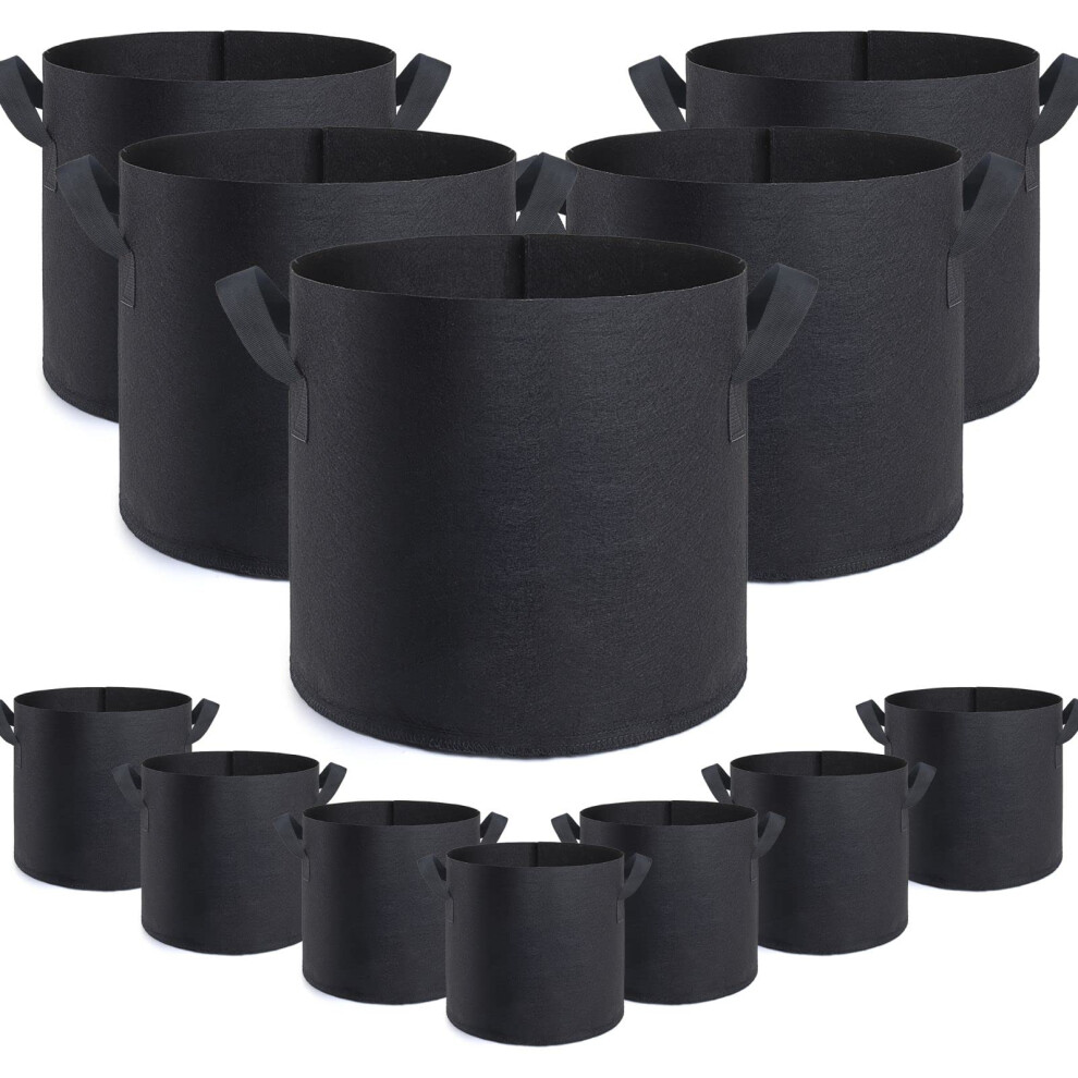 12 Pack 20 Gallon Grow Bags Premium Fabric Pots 20 Gallon for Healthy Plant Growth - Durable and Reusable Garden Bags to Grow Vegetables Fruits a