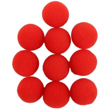Jowxsx 10 unidades de bolas de esponja vermelhas, ferramenta mgica macia, bolas de esponja leves, mini truques de comdia clssica de rua, adere