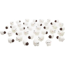WsjiaboFux 40 stk Hvide miniature f?refigurer Minif?r f?r Figurleget?j Kage Toppers Mos Landskabsdekoration DIY Terrarium Crafts Ornament