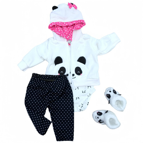 Roupas de boneca reborn, roupa de panda para boneca recm-nascida de 16 a 20 polegadas, acessrios de roupas para bonecas reborn de 16 a 20 poleg