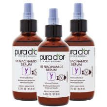 PURA D'OR B3 Niacinamide Advanced Facial Serum (3.3oz x3 = 9.9oz) Skin Care Formula with Retinol For Wrinkles Hydration & Complexion - All Skin