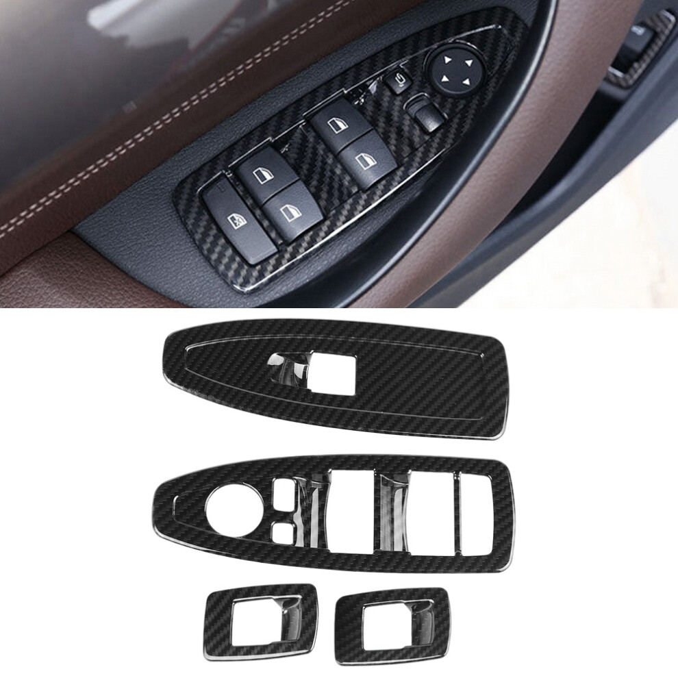 4Pcs Carbon Fiber Style Window Lift Switch Frame Trim For Bmw X1 16-19 8731324614384