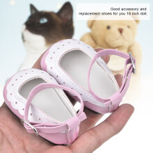 Lace Trim Artificial Leather Shoes Accessory for 18in Toy Baby Doll Gift (b378)