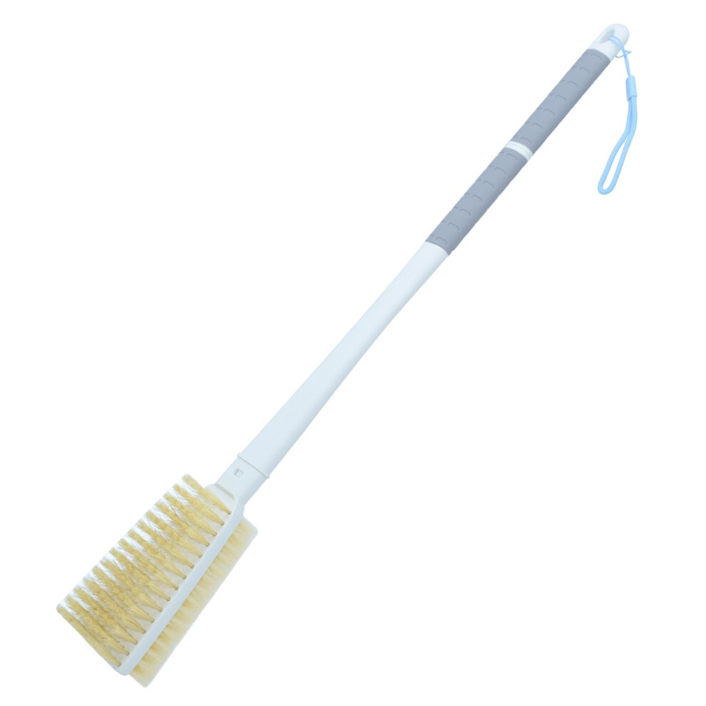 Tegool Shower Brush With Soft And Stiff Bristles 20.5"""" New Extended Long Handle Back Scrubber Dual-Side Bath Brush Body Exfoliator For Wet Or Dry Brus