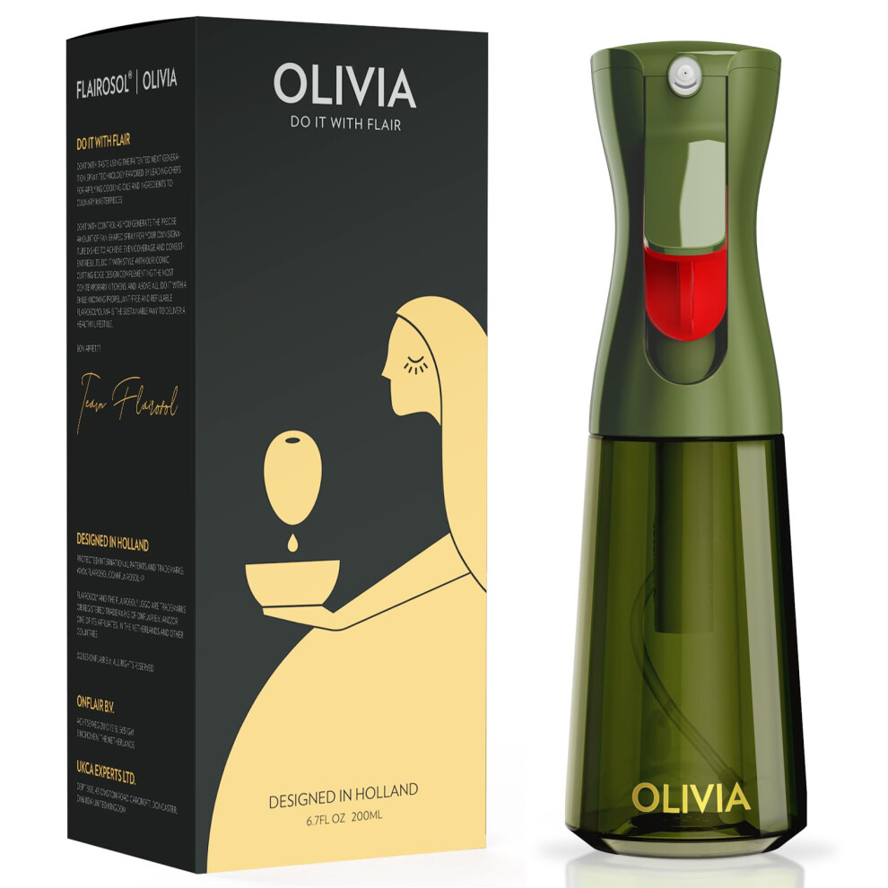 FLAIROSOL OLIVIA Oil Sprayer for Cooking  200ml Glass Olive Oil Sprayer  Continuous Cooking Spray with Portion Control  Oil Dispenser for Kitchen-image-OPC-PHWVPDM-NEW
