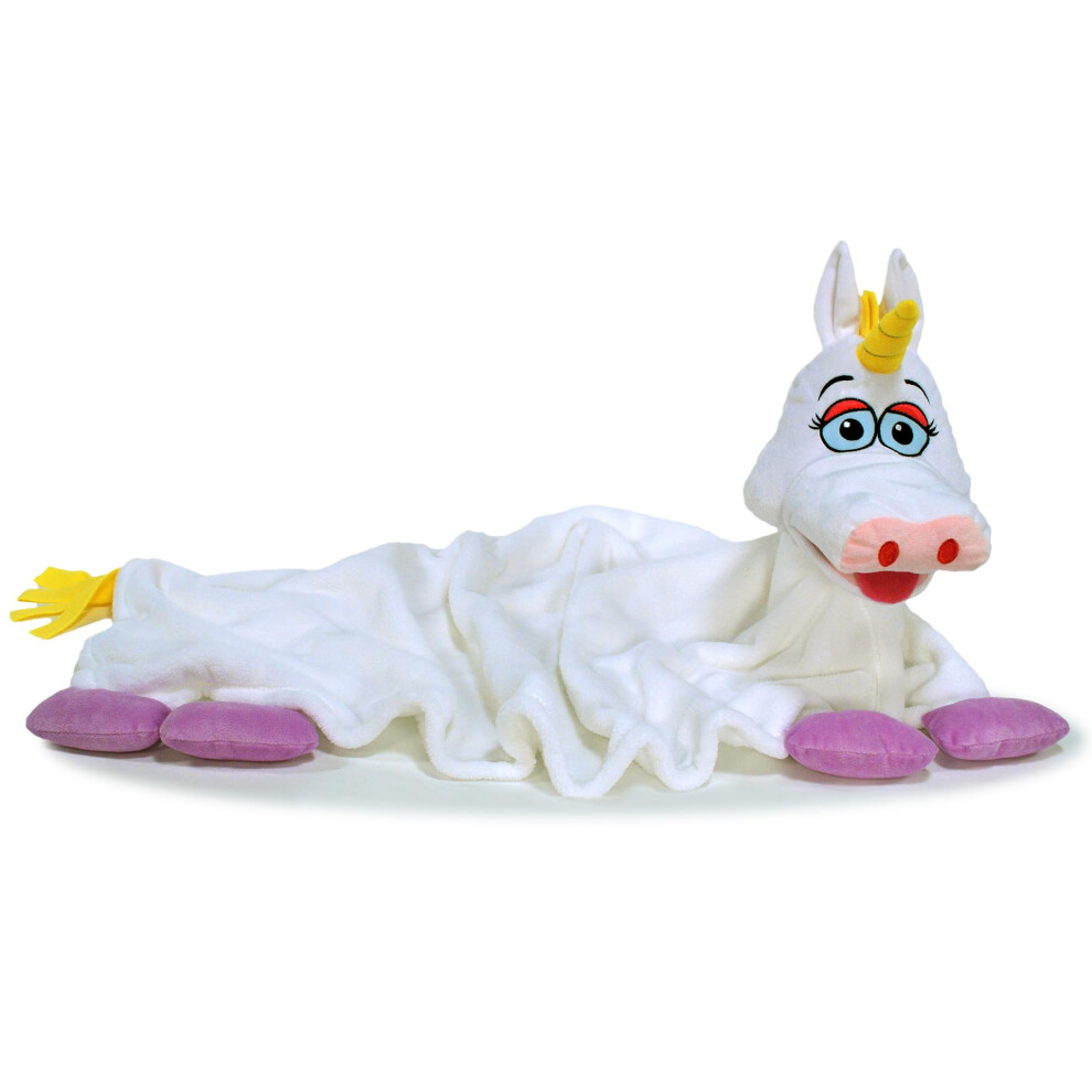 Cuddleuppets: Einhorn Wei-Lila 2-In-1: Plschpuppe & Kuscheldecke, Weiche, Magische Figur, Den Ganzen Tag Spielen & Die Ganze Nacht Kuscheln-image