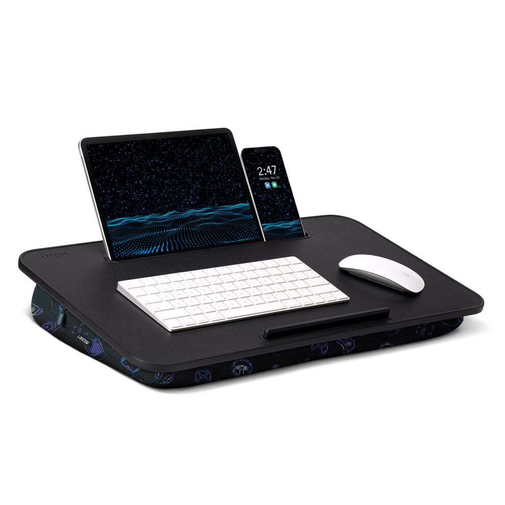Lap Desk - Portable Laptop Stand & Stand Fits Up To 17.3 In Washable Cushion Built-In Phone Holder & Mouse Pad - Gaming Eating Writing Work 614405063791
