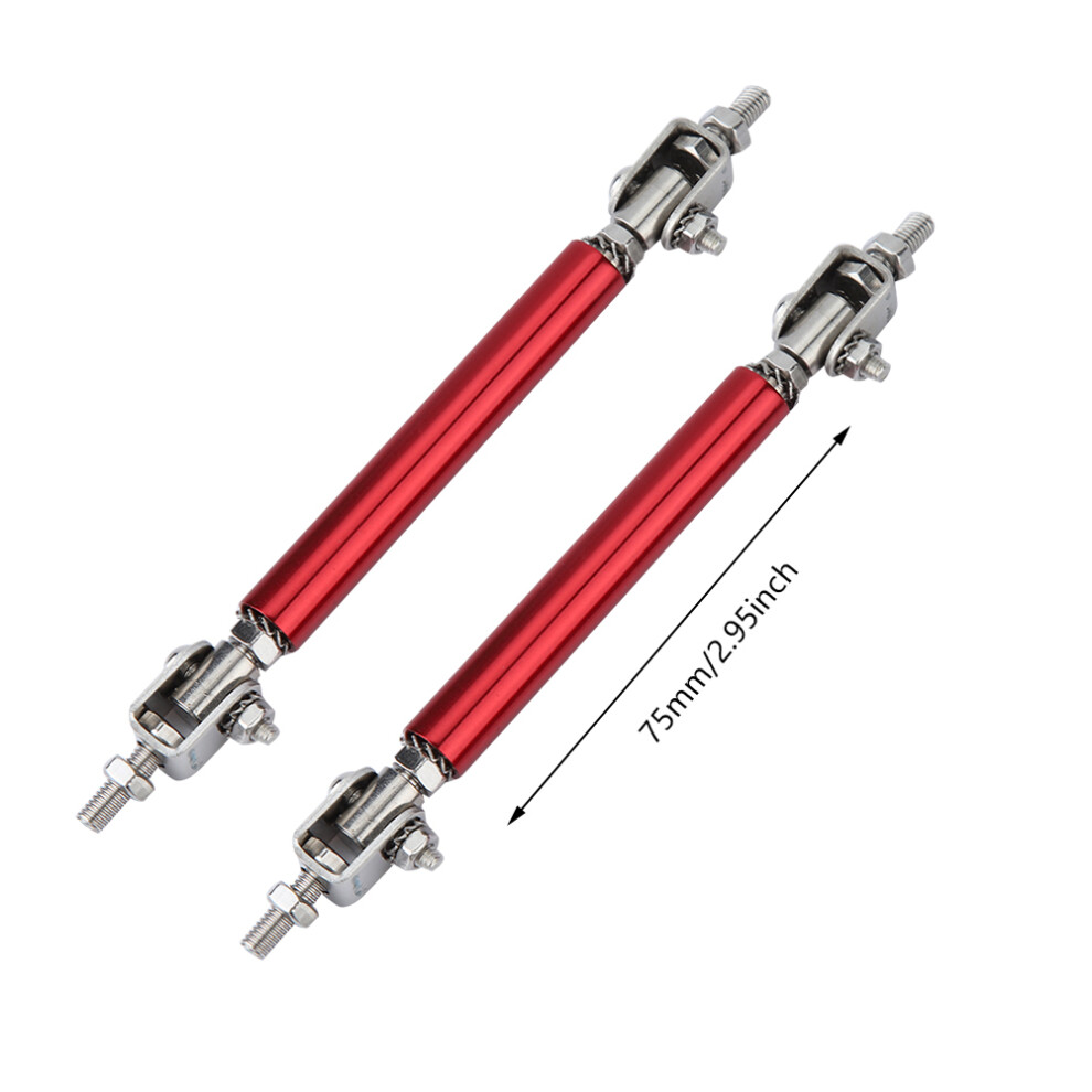 2Pcs 75Mm Car Bumper Protector Lip Rod Splitter Strut Tie Bar Support Front Rear Universal Light 3231324614766