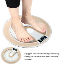 Round Intelligent Electric Digital Weight Body LCD Display Scale High Precision Scale (Gold)