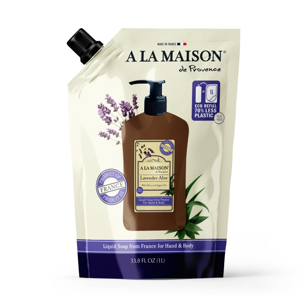 A La Maison French Liquid Hand Soap Refill - Natural Hand Wash Made With Essential Oils - Biodegradable Plant-Based Vegan Cruelty-Free (33.8 F