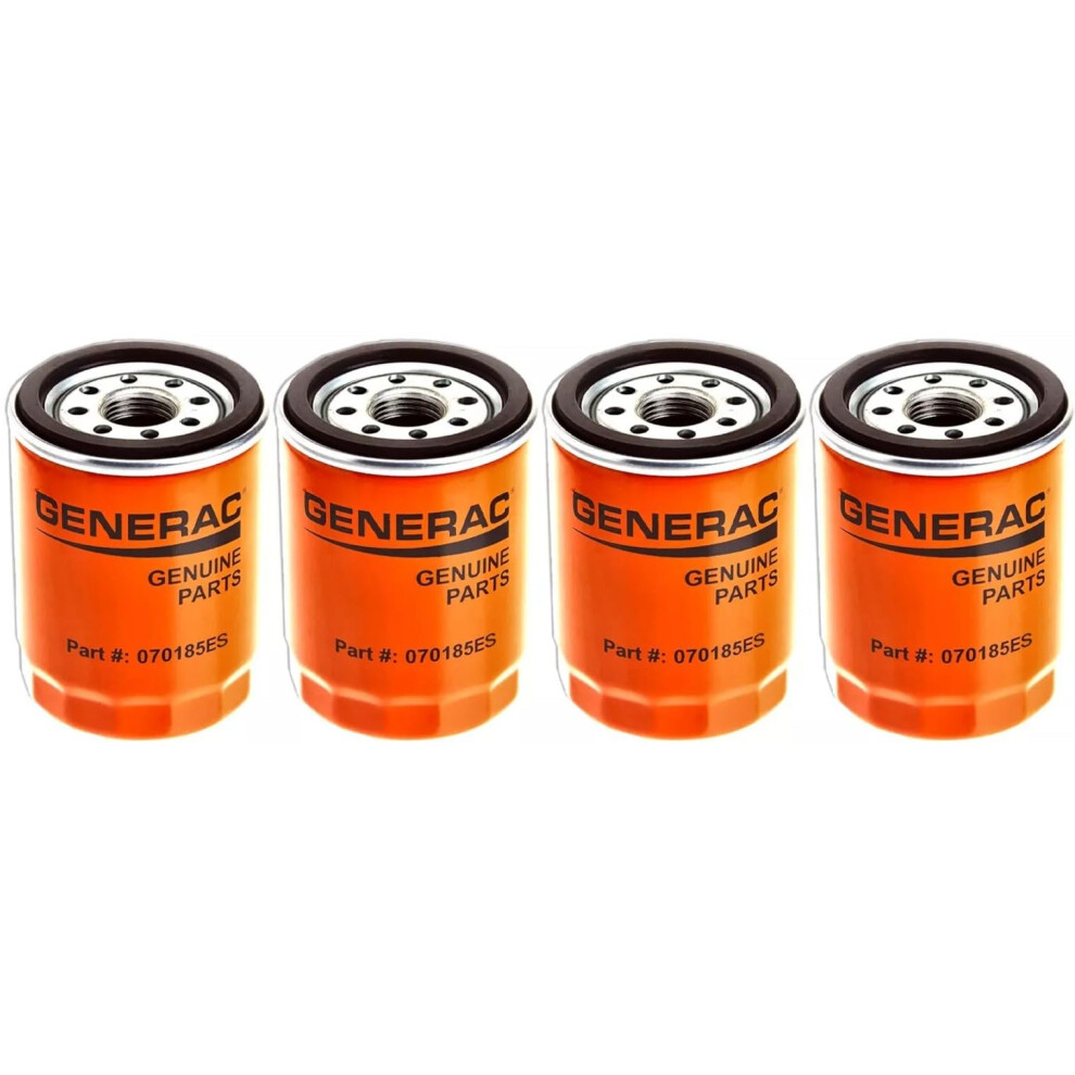 4 Pack Of 070185Es Oil Filters For Air-Cooled And Portable Generators Compatible With Generac 070185E 198715418330