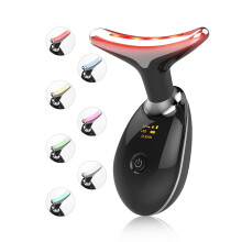 Facial Beauty Device Multifunctional Facial Skin Care Tools with Vibration Red and Blue LED Light 7 Color Led Face and Neck Beauty Device for
