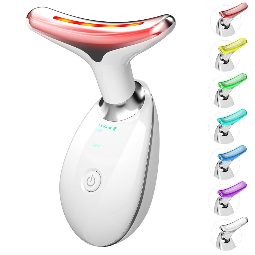 Facial Massager Red-Light-Therapy-for-Face and Neck Red Light Therapy Wand 7 Color Led Face Neck Sculpting Tool for Skin Care