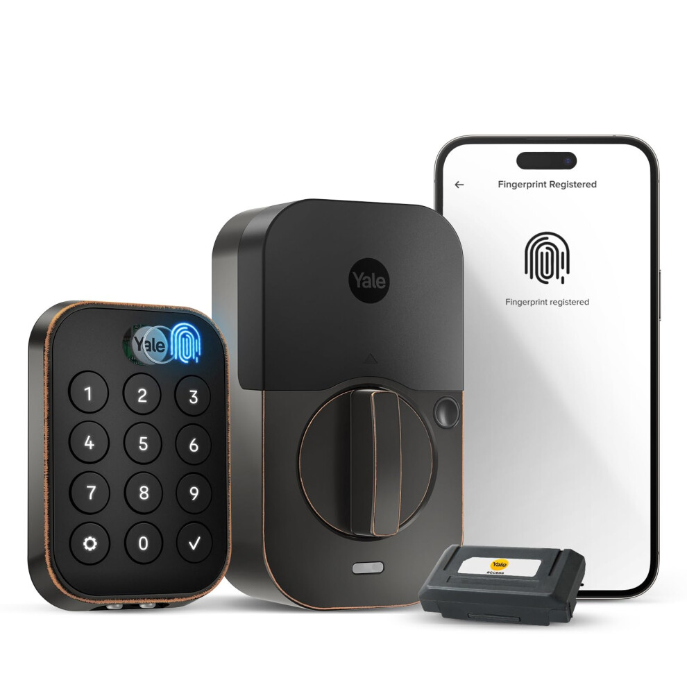 Yale Assure Lock 2 Touch Deadbolt  Oil Rubbed Bronze Keyed Fingerprint Smart Door Lock with Wi-Fi Connected Touch Keypad and Fingerprint Scanner