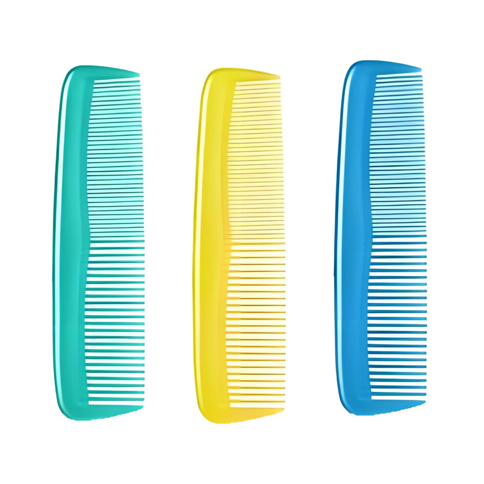 Hessie Hession 3 Pack Coloful Hair Combs For Men Plastic Pocket Combs Fine Tooth Comb (Color 2)
