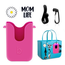 Oudizz Silikone Telefonholder Kompatibel med Bogg Taske Telefon Taske Holder Charms Tilbehr til alle Strand Totes Bogg Taske Tilbehr med 2 stk