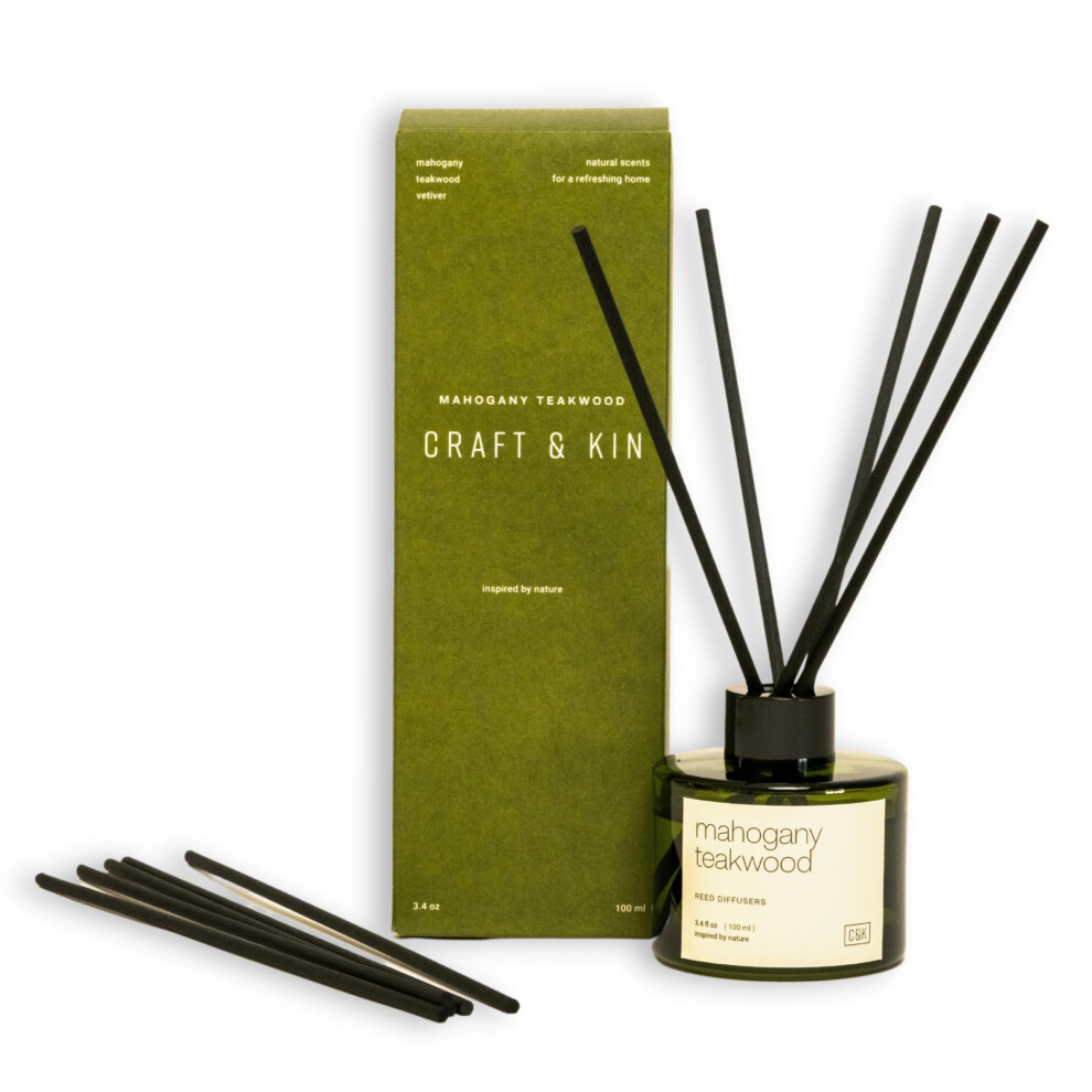Craft & Kin Duftst Bchen-Set Aus Eichenholz, Mahagoni Und Vetiver, Duftst Bchen F R Zuhause, Duftst Bchen, Ldiffusor-image