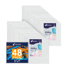 Canvas Panels 5x7 Inch 48-Pack  10 oz Primed 100% Cotton White Blank Small Canvases for Painting  Flat Canvas Board for Oil Acrylics Watercolor &