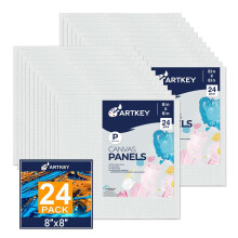 Painis de tela 8 x 8 polegadas 24 pacotes 10 onas com primer 100% algodo branco em branco telas pequenas para pintura placa de tela plana quad