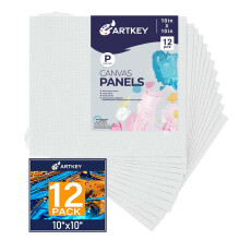 Leinwnde, 25,4 x 25,4 cm, 12 Stck, 284 g, grundiert, 100 % Baumwolle, wei, unbedruckt, kleine Leinwnde zum Malen, quadratisches, flaches Leinwand