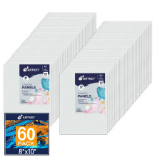Paneles de lona 8x10 pulgadas 60-paquete 10 oz Prime 100% algodn blanco en blanco lienzos pequeos para pintar tablero de lona plana para acrlico a