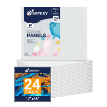 Canvaspanelen 12x16 Inch 24-Pack, 10 oz Geëigende 100% Katoenen Doeken voor Schilderen