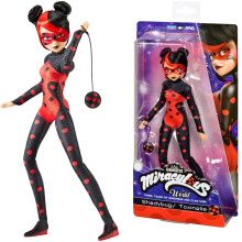 Bandai - Miraculous - Shadybug Doll 26 cm - Movable Fashion Doll Alternative Version of Ladybug from Miraculous World Paris - Official Licence -