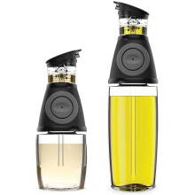 Conjunto de dispensadores de leo e vinagre Belwares com copo medidor - 2 frascos dispensadores de azeite de oliva para cozinha - Conjunto de fra