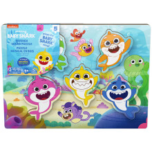 Spin Master Games, Pinkfong Baby Shark Chunky Musical Wooden Sound Puzzle, Plays Baby Shark Song, Kids Puzzle, Easy Activity Toy for Preschoolers, for