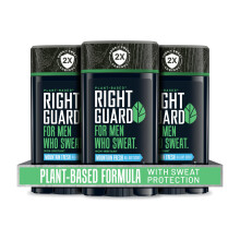 Right Guard Plant-Based Antiperspirant Invisible Solid Mountain Fresh Mens Deodorant  2.6 oz (3 Pack)  Antiperspirant Deodorant for Men  2X Sweat