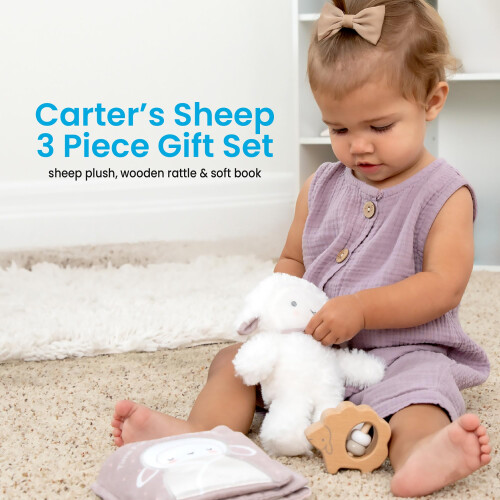KIDS PREFERRED Carter's Sheep 3-Piece Gift Set - Sheep Plush  Rattle Teether  & Soft Book 1