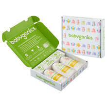 Babyganics Bath Time Giftset Bubble Bath Squeeze Foam Shampoo + Body Wash Hidratante Loo Diria em Camomila Verbena