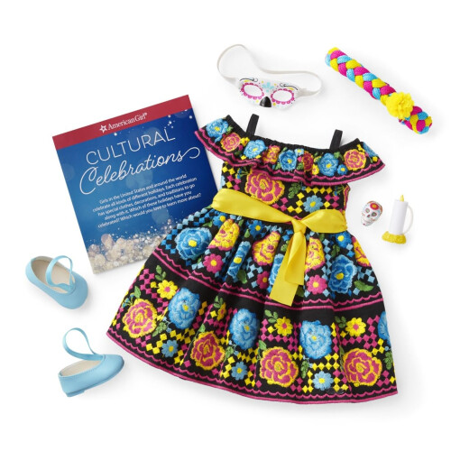 American Girl Roupa de celebrao American Girl Truly Me D'a de Muertos para bonecas de 18 polegadas (boneca vendida separadamente)
