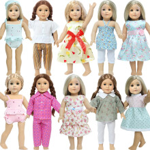 5 st amerikansk 18 tommer dukketjstilbehr til 18 tommer pigedukke inklusive modekjole Casual daglige outfits Badetj Sommertj (INGEN dukke)