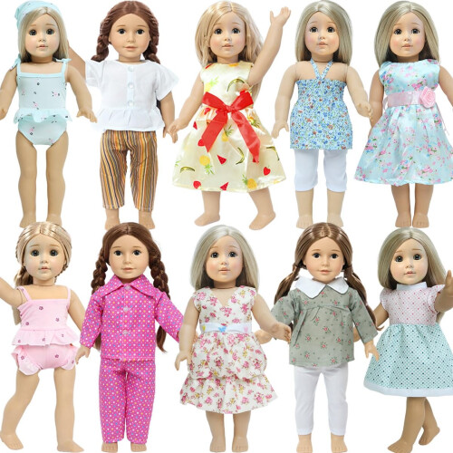 5 conjuntos de roupas de boneca americana de 18 polegadas, acessrios para boneca de menina de 18 polegadas, incluindo vestido moderno, roupas ca