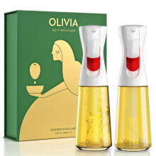 FLAIROSOL OLIVIA Oliespray voor Koken, 2 Pack 200ML Glazen Olijfolie Spuit, Continue Spray Dispenser