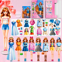Magnetic Dress Up Doll Magnet Paper Dolls Magnet Princess Dress Up Dolls for Girl Kid Toddler Travel Activities Road Trip Car Ride Learning Creat