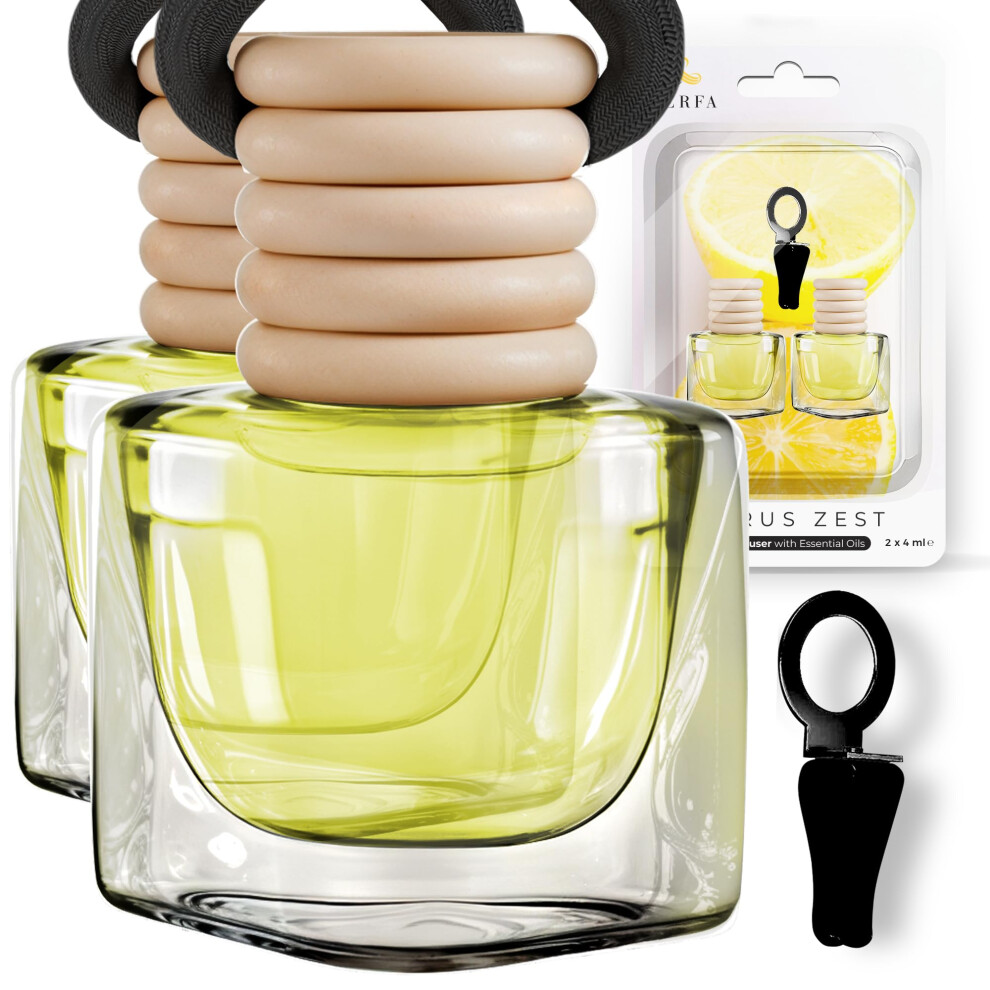 Car Air Fresheners - Citrus Zest Car Air Fresheners For Men | Pack Of 2 Long Lasting Car Air Freshener | Odor Eliminator Car Perfume Diffuser Wit 5065014644782