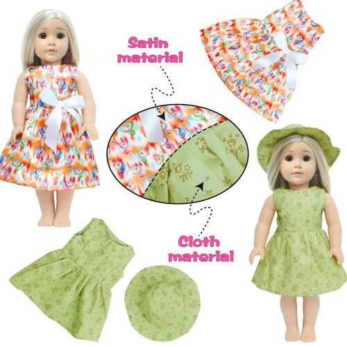 MCZQXW 10 conjuntos de roupas e acessrios de bonecas da moda para bonecas de meninas de 18 polegadas, 17 peas de roupas de bonecas americanas, 2