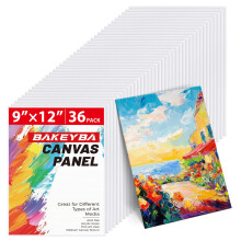 Placas de lona 36 pacotes 9x12 polegadas pintura em branco painis de tela 100% algodo materiais de arte para acrlicos leo aquarela tintas tem