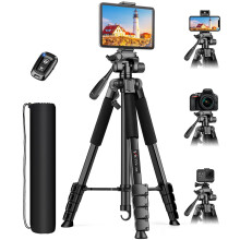 Victiv 68-Zoll-Telefonstativ, Tablet-Stativ fr iPhone, iPad, mit Fernbedienung und Halterung, Telefonstnder fr Videoaufnahmen, Reisen, Foto-Vlog-F