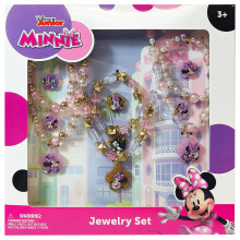 LUV HER Disney Minnie Girl's smykkest - Dress up 9-delt legetjssmykkeskest med perlehalskde Armbnd og ring - Legetilbehr - 3+ r