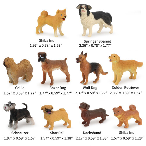 Muchfun 20 stk Hundelegetjsfigurer til brn Legetjsdyrsfigur til kagetopper 2