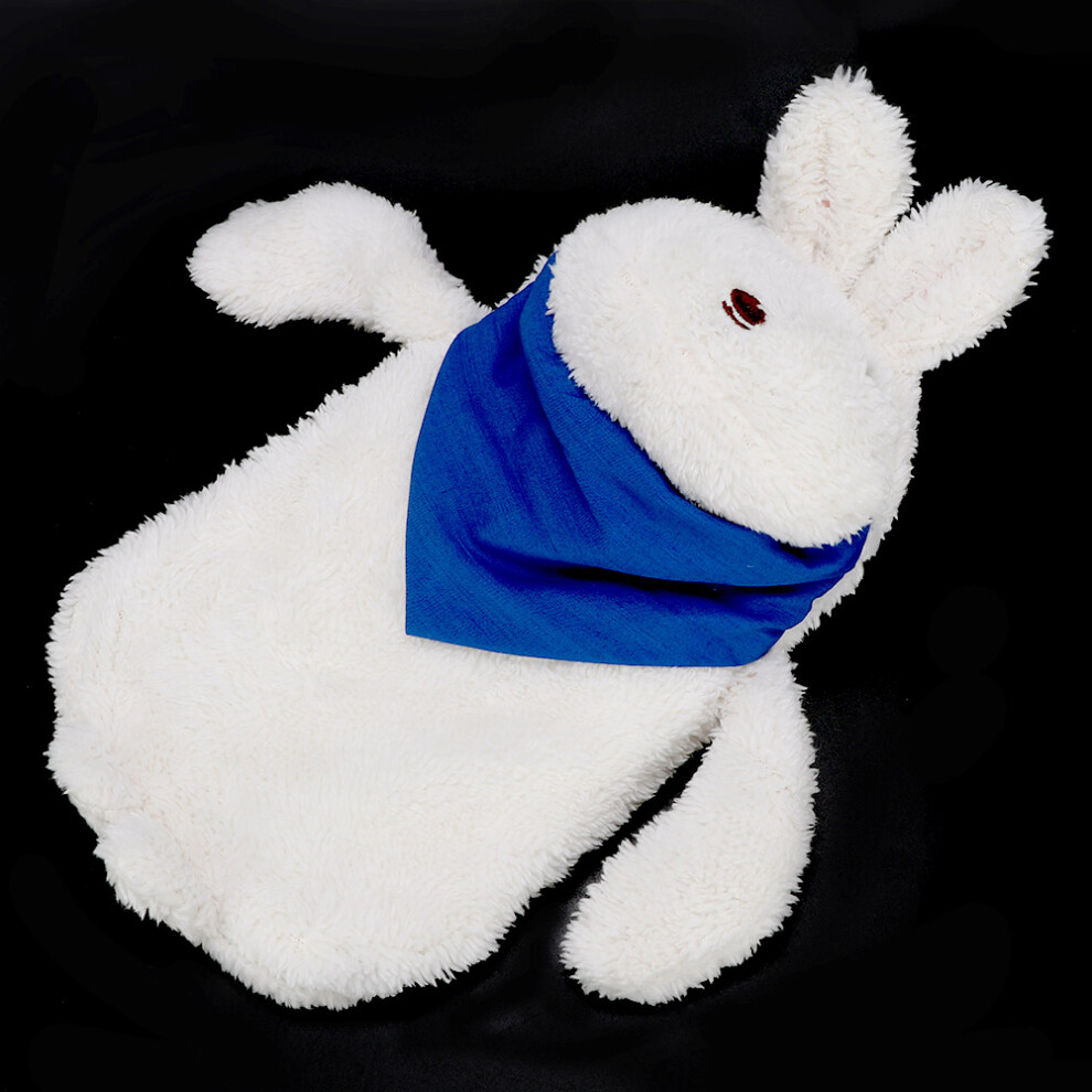 Cute Plush Puppet Hot Water Bottle Bag Warm Hand Feet Warmer Water Injection Bag for Home OfficeWhite Rabbit