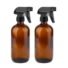 GLING 16 oz 2er-Pack Sprhflaschen aus bernsteinfarbenem Glas, nachfllbar, leere Sprhflasche aus dunklem Glas, ideal fr Reinigungslsungen, theri