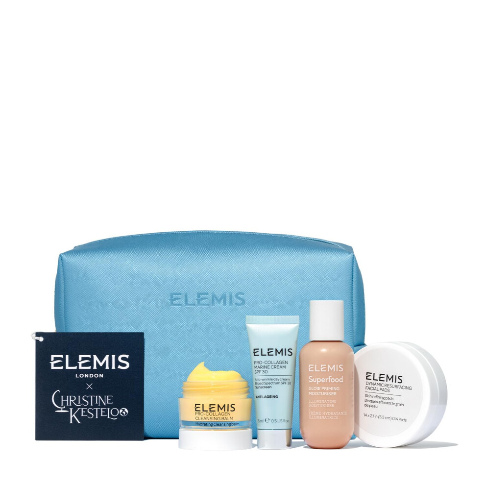 ELEMIS Christines Elemis Favorites Kit  Amazon Exclusive Gift Set  Travel Size Favorites  Make up Remover  Facial Pads  Makeup Primer