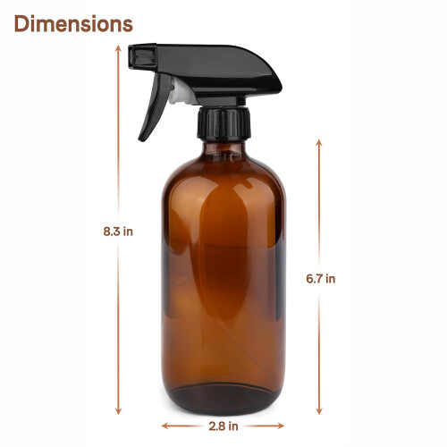 GLING 16 oz 2 bouteilles de pulverisation en verre ambre paquet 2