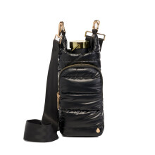 WanderFull Original HydroBag Pojme a 32 oz drk lhve na vodu s popruhem - Hands-free Crossbody taka na vodu na lhve s kapsou na telefon - Cern