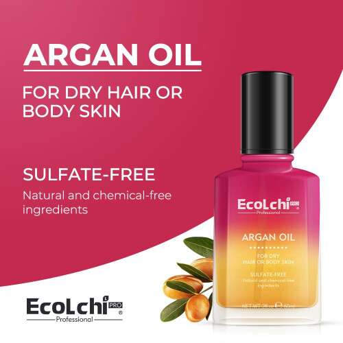 ECOLCHIPRO Ecolchi Argan Haaröl Serum Kaltgepresst Gewichtslos Vitamin E 60ml 2